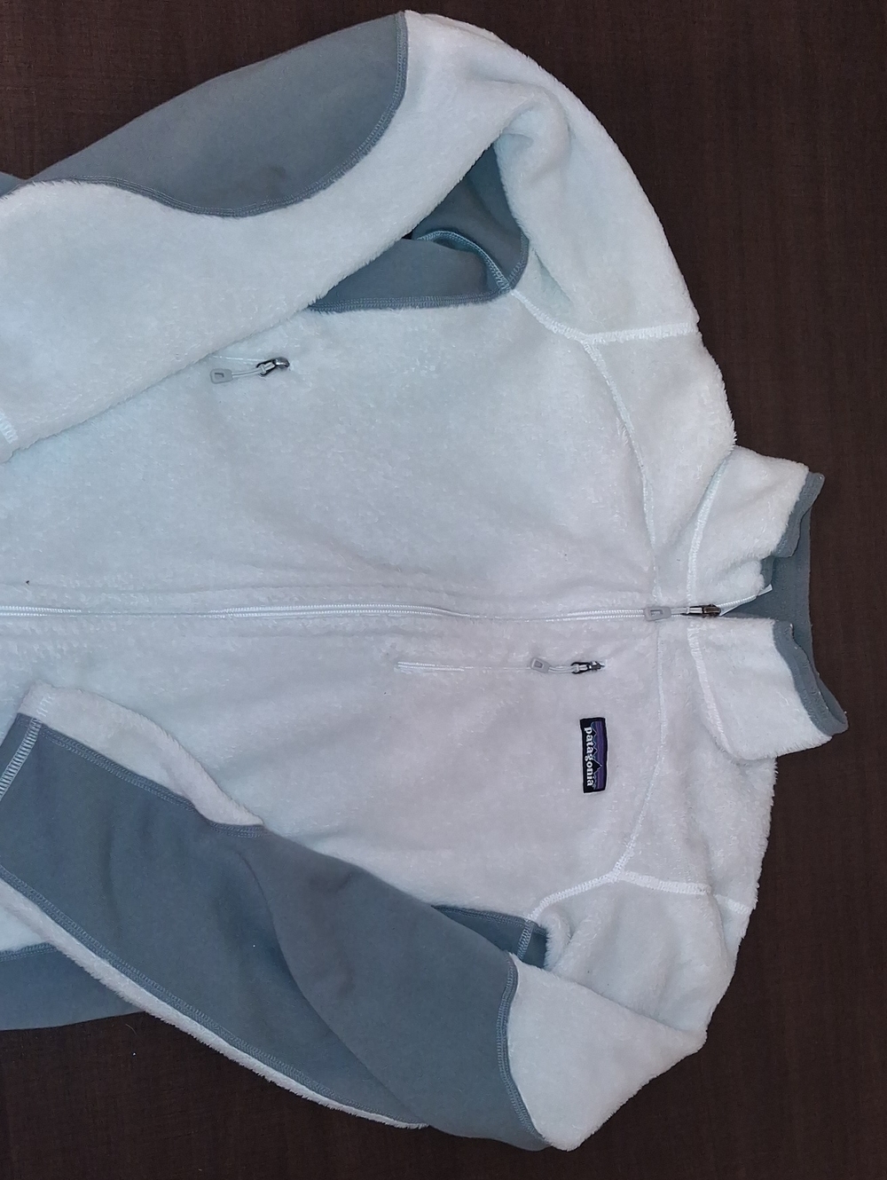 Patagonia White and Gray Women's Ski Fleece Jacket